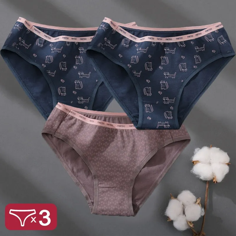 Floral Printing Panties Women Underwear Cotton Panties Set Finetoo Design Female Underpants Lingerie Sexy Pantys Briefs Intimate