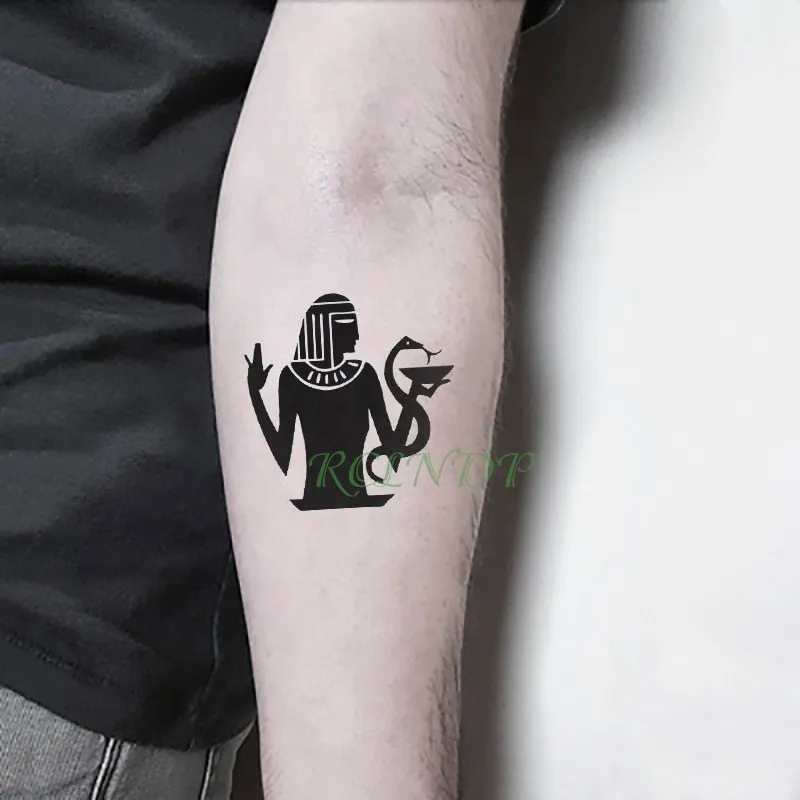 Waterproof Temporary Tattoo sticker protector of Ancient Egypt Greece Egyptian totem Anubis tatto flash tatoo fake tattoos 7