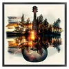 (Stamped/Counted) Guitar Landscape Silhouette-11CT/14CT Cross Stitch 40*40cm