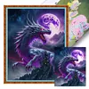 Castle And Dragon In Moonlight-11CT Stamped Cross Stitch 40*50cm/15.75*19.69in