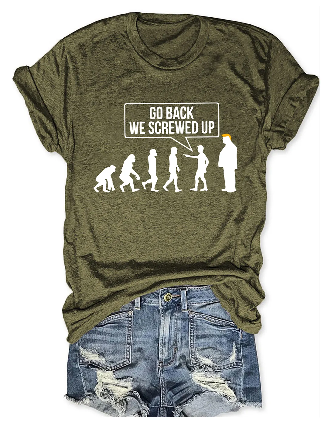 Go Back We Screwed Up Subtle FDT T-shirt