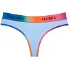 Sexy Gradient Rainbow Letter Cotton Seamless Low-Waist Thong