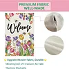 DIY Diamong Painting Double Sided Drills Garden Flags Outdoor Decor Holiday Garden Decorations Kit(Welcome Flower)