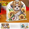 Acrylic Napkin Holder Diamond Painting Kit for Home Table Decor(Sunflower Puppy)