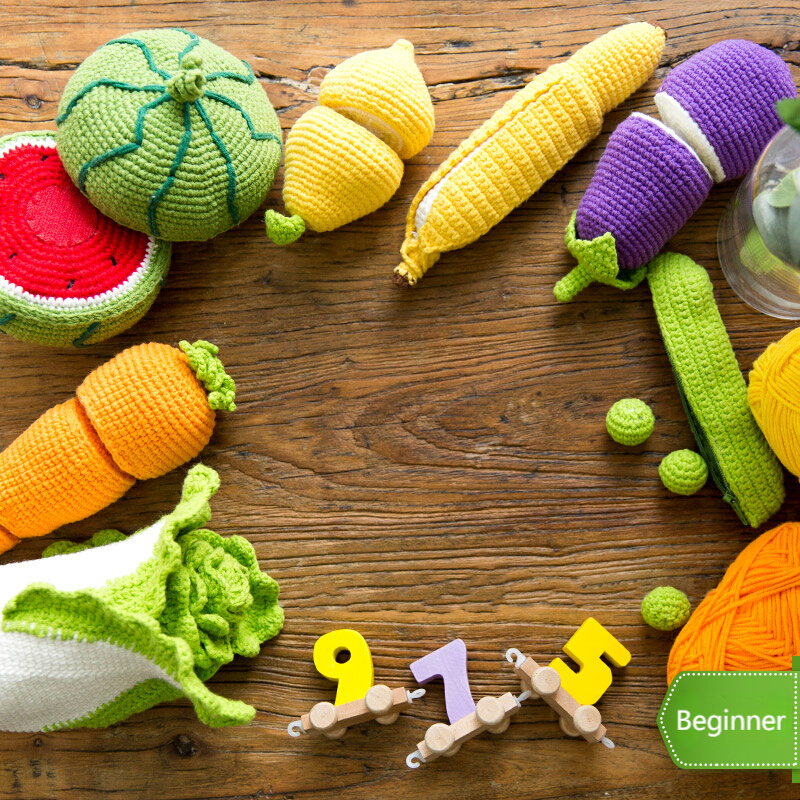 Hand-Craft Weaving DIY Kit - Infant Yarn Basket & Veggie Set