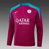 2024/2025 Psg Paris Saint-Germain Half-Pull Training Suit Purple-Red Football Shirt 1:1 Thai Quality