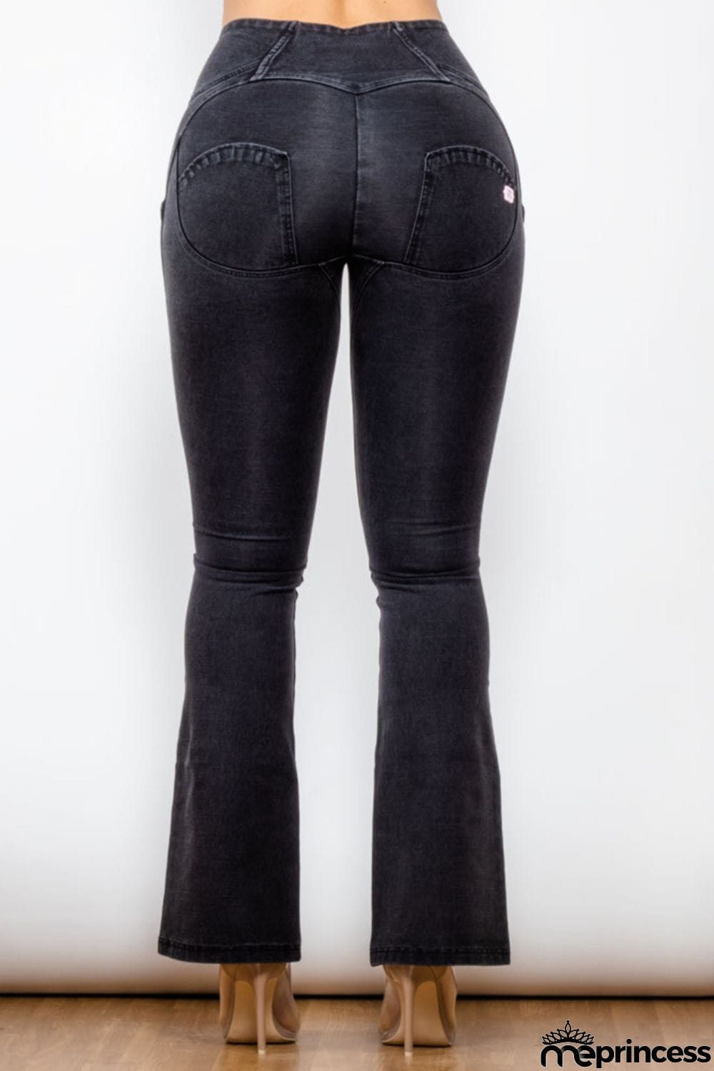 Zip Detail Flare Long Jeans