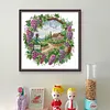 Summer Scene With Wreath-14CT Stamped Cross Stitch 38*36cm/14.96*14.17in