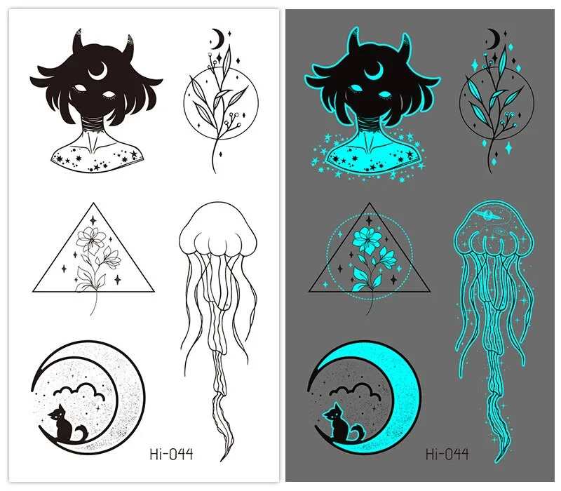Sdrawing Tattoo Stickers Temporary Moon Star Diamond Planet Festival Carnival Party Glowing Cool Face Tatoo for Men Women