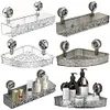 Glacier Pattern Transparent Shower Storage Rack Punch-Free Suction Cup Shelf
