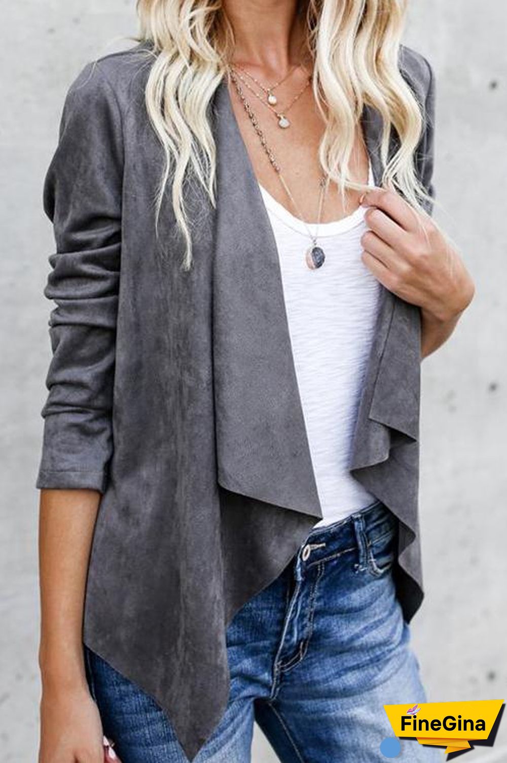 Trendy Long Sleeves Asymmetrical Coat