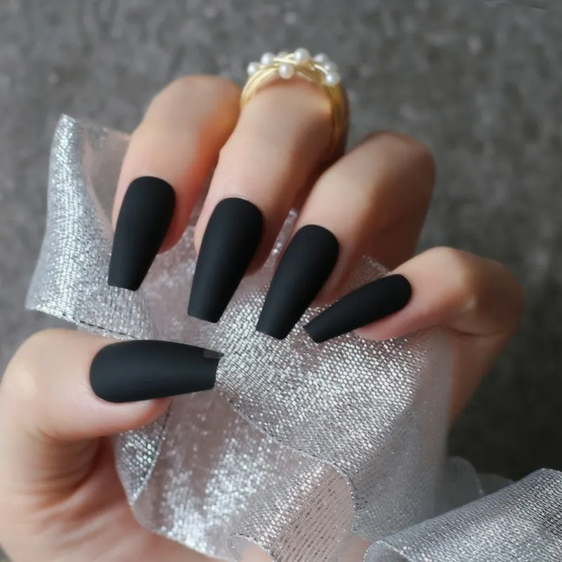 Glossy Ballet false nails red Long coffin Salon art matte Fake nails Transparent rectangle-Nail Inspo