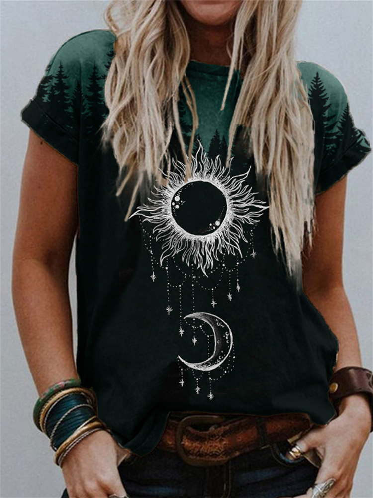 Sun & Moon Totem Forest T Shirt elevenforest
