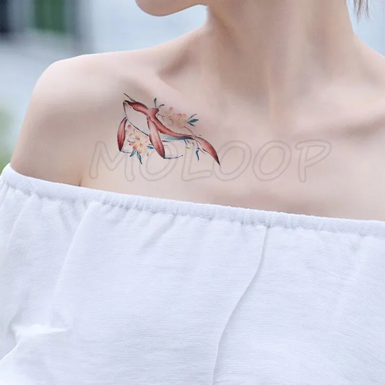Tattoo Sticker Mermaid Little Element Small Devil Fish Jellyfish Whale Sea Animal Water Transfer Temporary Fake Body Art Tatoo