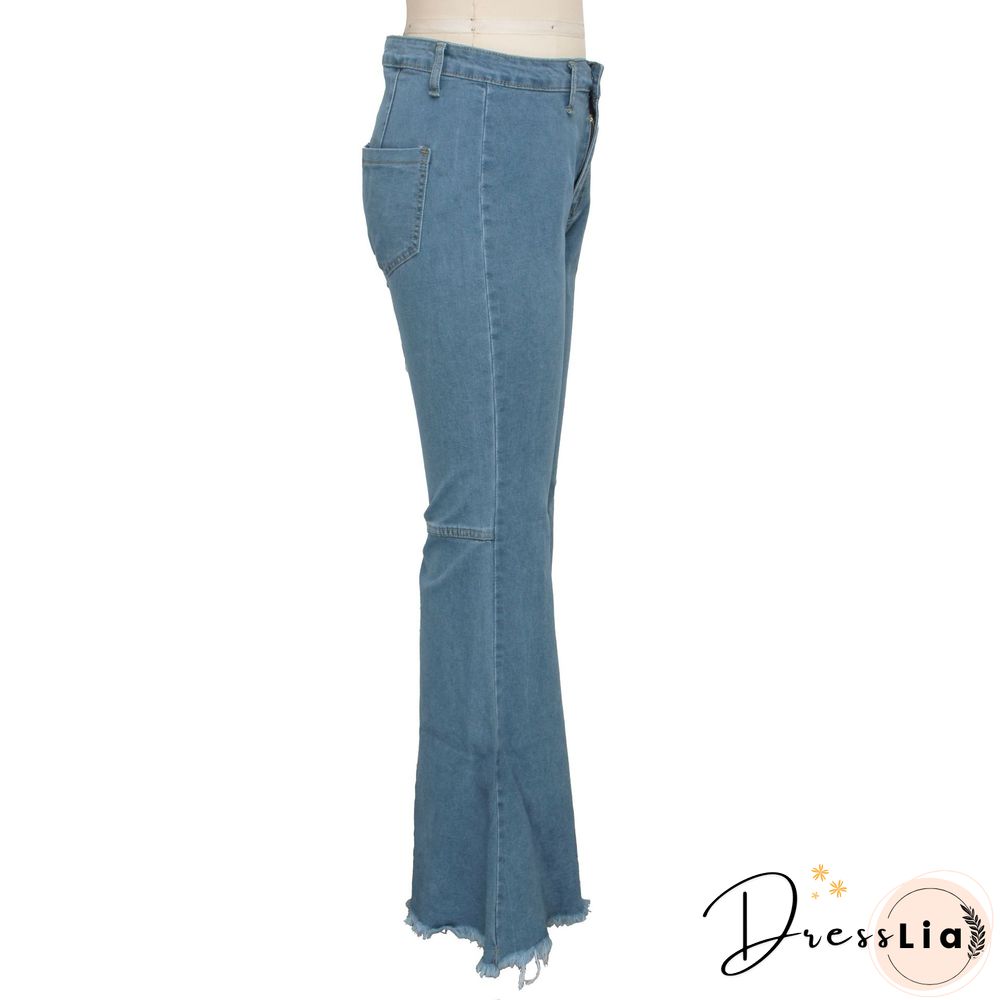 High Waist Stretch Plus Size Flare Jeans Pants