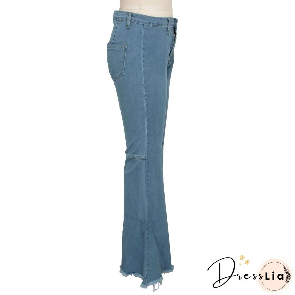 High Waist Stretch Plus Size Flare Jeans Pants