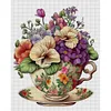 (Multi-Style) Flowers In Tea Cup - 18CT Stamped Cross Stitch 20*25cm/7.87*9.84in