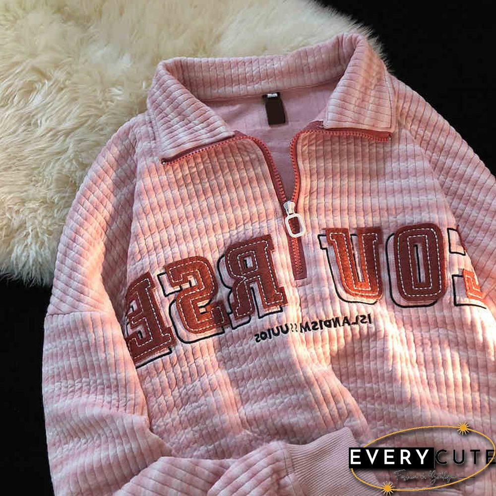 Unisex Waffle Polo Sweatshirt