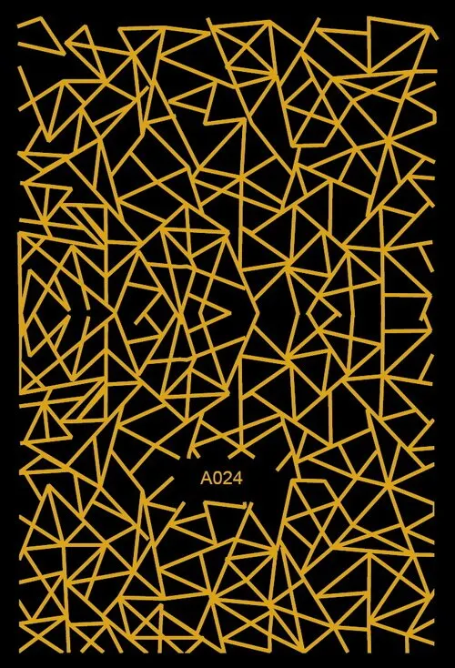 Black Wave Gold Stars White Line Nail Art Stickers Designs Manicure Sticker Back Glue Accessories for Nail Art Decoration Decals-Nail Inspo