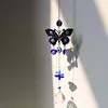 Butterfly Eye Crystal Hanging Light Catcher Pendant Garden Window Decor (B)