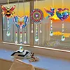 5Pcs DIY Diamond Painting Wind Chimes Crystal Window Suncatcher Craft Set Birthday Gifts Home Garden Decor