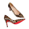 Women's 90mm Middle Heels Pointy Toe Red Bottom Pumps Gradient Color Patent