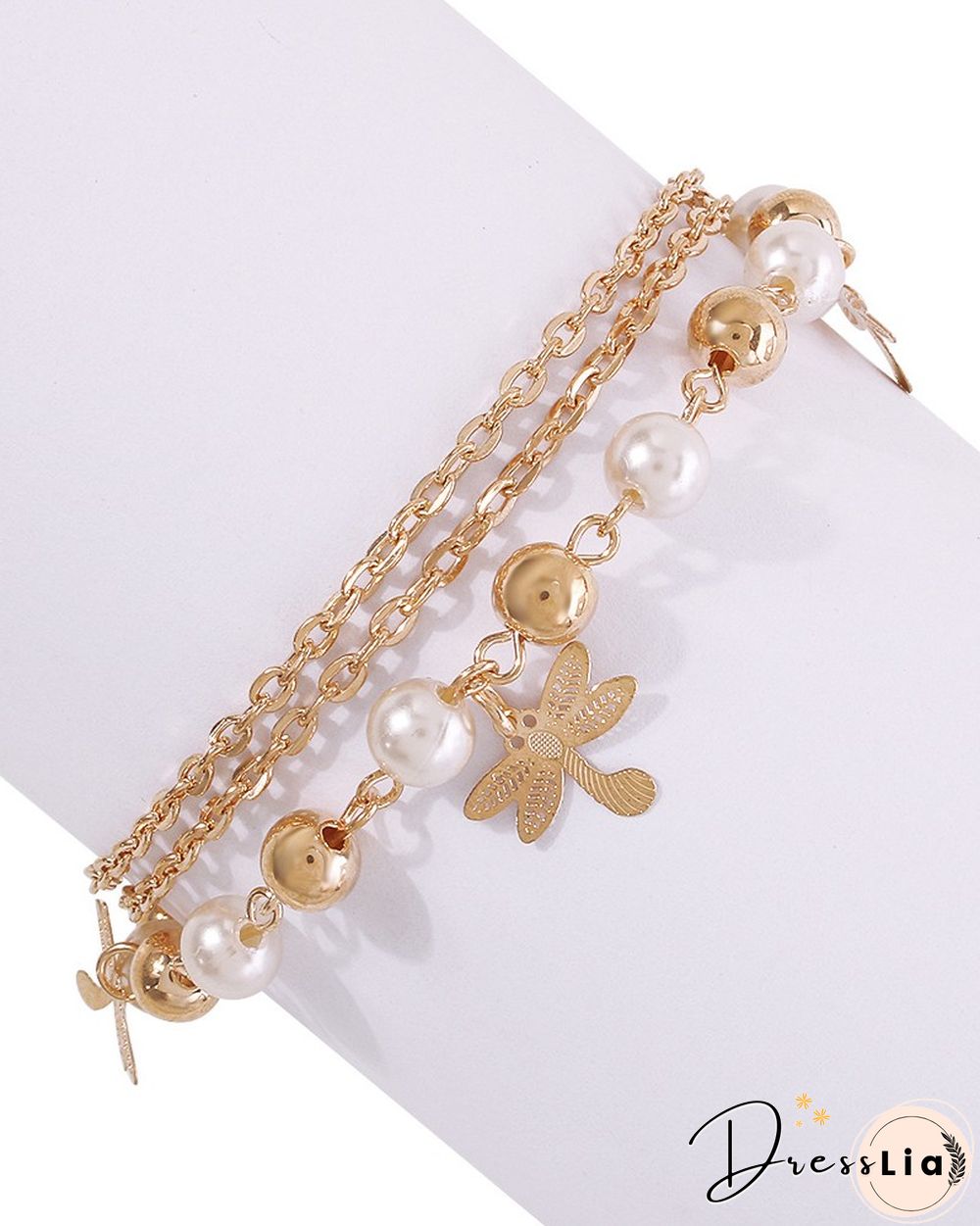 Vintage Baroque Pearl Anklet Women's Alloy Multilayer Foot Ornament