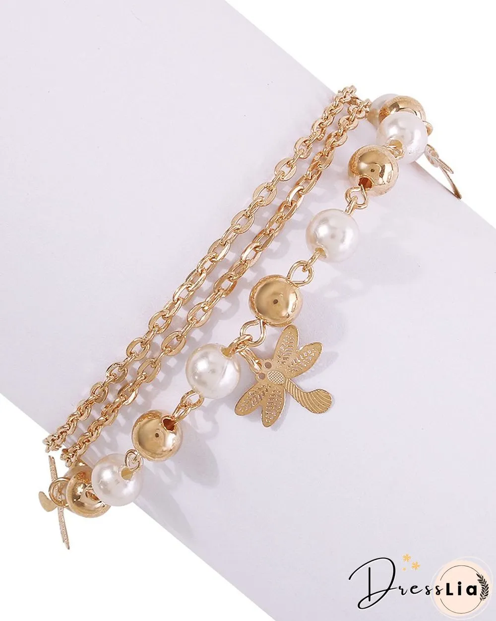 Vintage Baroque Pearl Anklet Women's Alloy Multilayer Foot Ornament