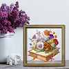 Diamond Painting Wooden Double-Sided Flowers Book Ornaments Kit with Photo Frame Desktop