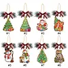 DIY Diamond Painting Christmas  Wooden Christmas Charms Decorations Santa Pendant Kits