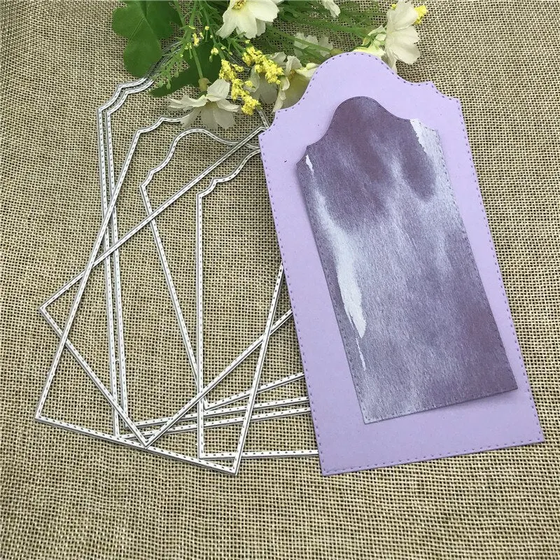 6Pcs Personality wallpaper background tag Metal Cutting Dies Stencils Die Cut for DIY Scrapbooking Album Paper Card  Craft
