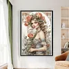>SALE<Full Embroidery Eco-cotton Thread 11CT Print Rose Girl Cross Stitch Kit 40x60cm