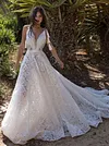 Deep V-neck Tasseled Waisted Bohemia Wedding Dress