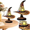Stained Glass Witch Hat Lamp LED Creative Table Lamp Night Light for Home Decor