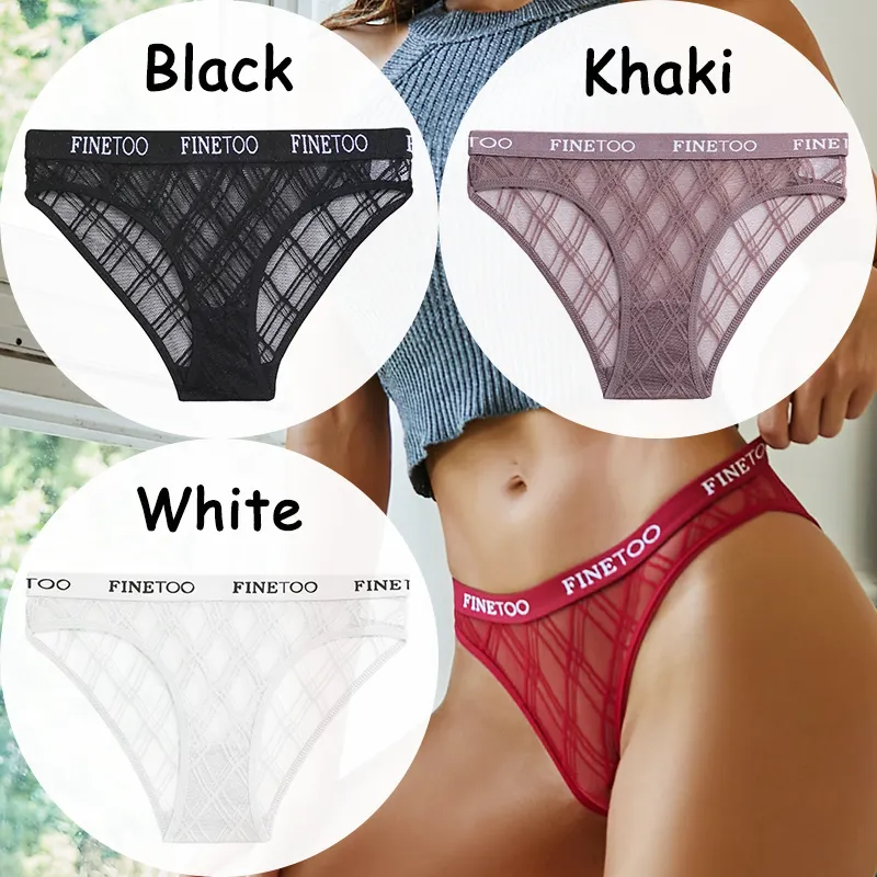 Billionm Lace Panties Women's Underwear Perspective Sexy Panties Female Underpanties Mesh Briefs Girls Intimates Lingerie M-XXL