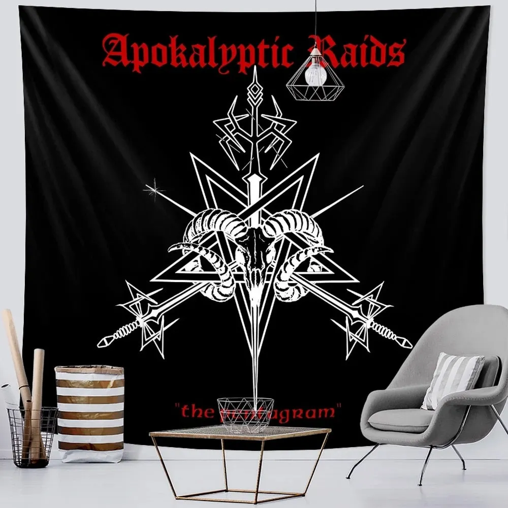 Viking mystical symbol tapestry home decoration tapestry psychedelic scene wall hanging Bohemian decoration crow sofa blanket