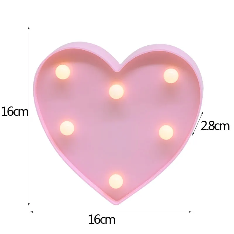 DIY LED Letter Night Light Creative 26 English Alphabet Number Battery Lamp Romantic Wedding Party Decoration