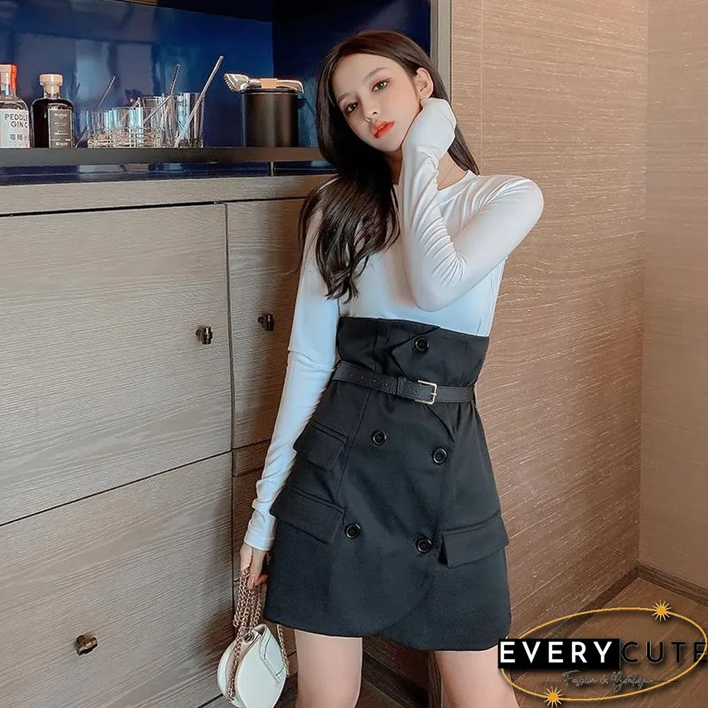 Fashion High Waist Skirt+T-Shirt P11576