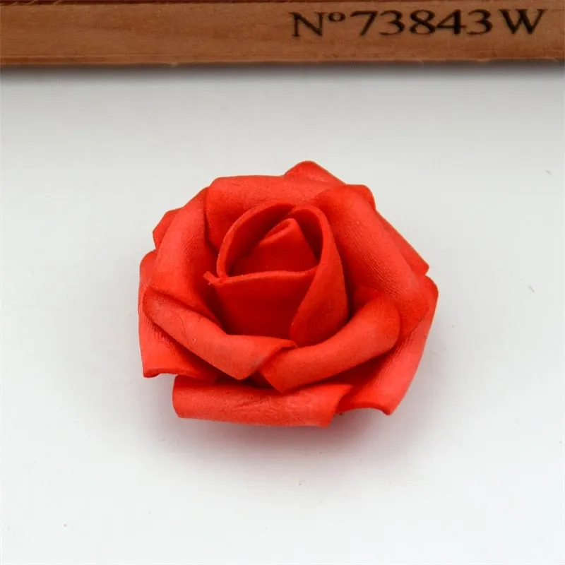 60pcs/lot 4cm Mini Artificial Pe Foam Rose Flower Heads  Handmade Diy Wedding Home Decoration Party Fake Flower Ball Craft