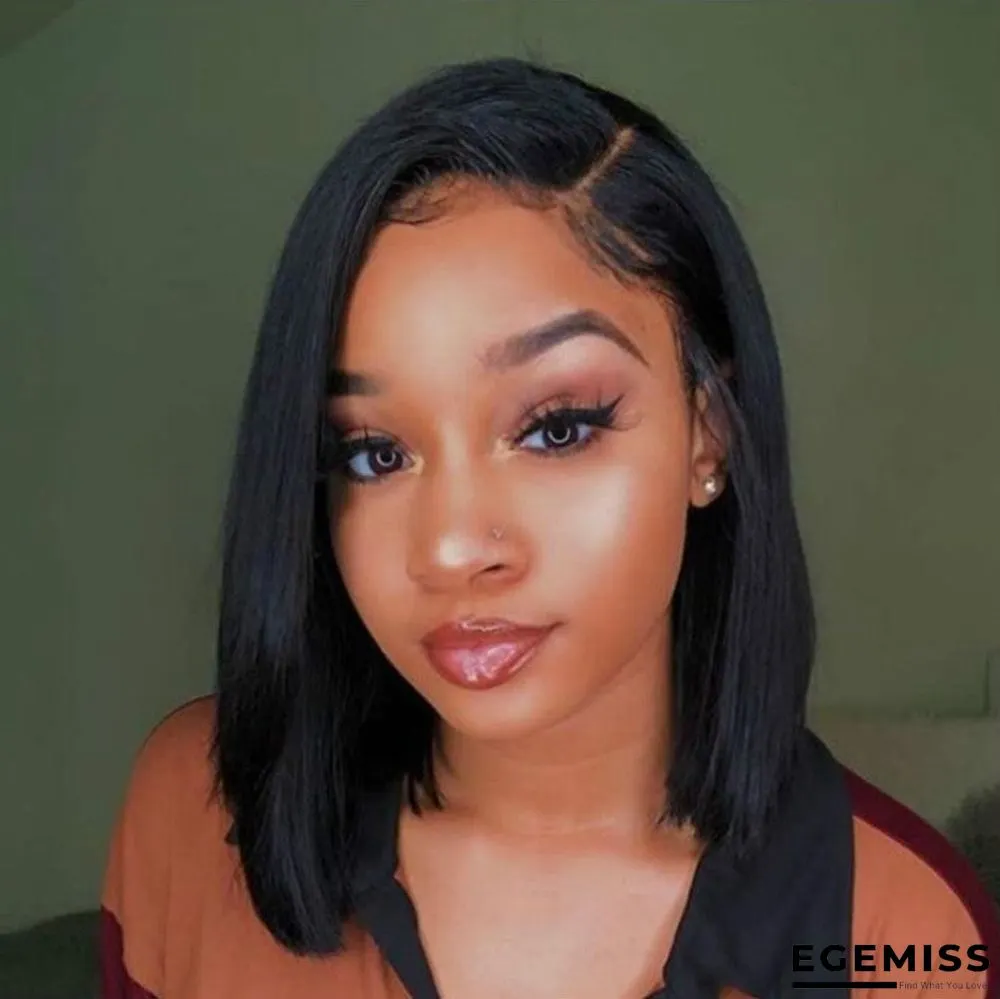 Female Short Straight Hair Side Split Bobo Head Fashion Chemical Fiber Wig | EGEMISS