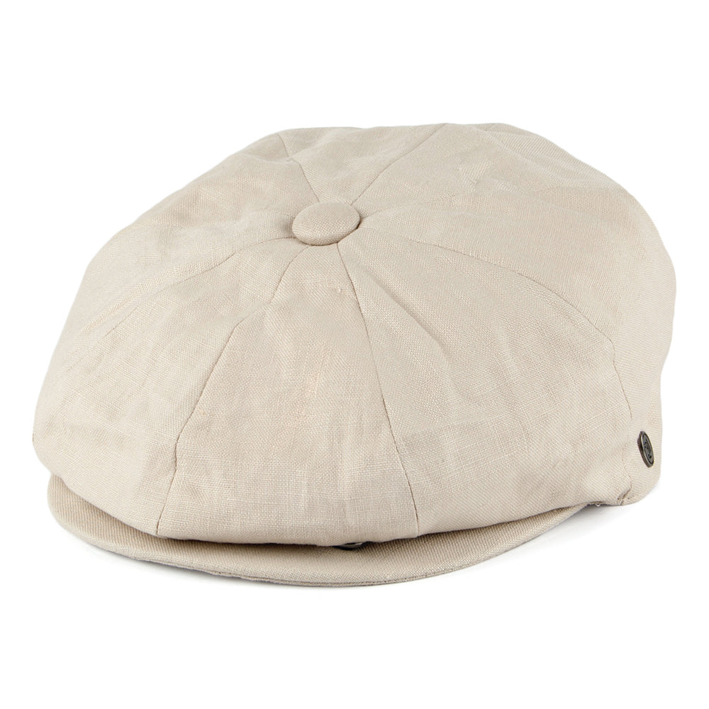 H&F Linen Newsboy Cap - Milk
