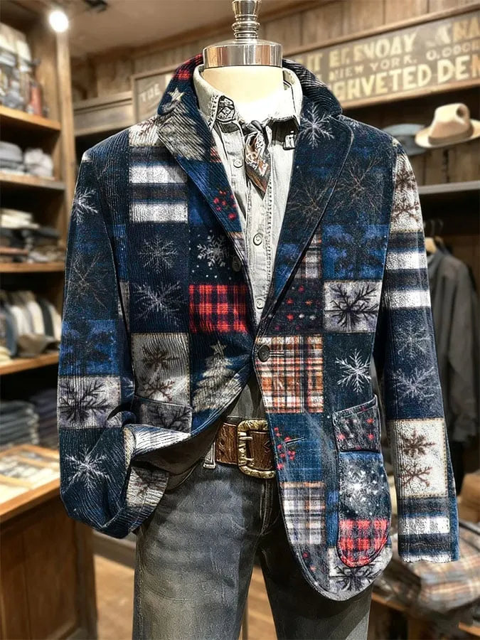 Men's Retro Christmas Casual Blazer 