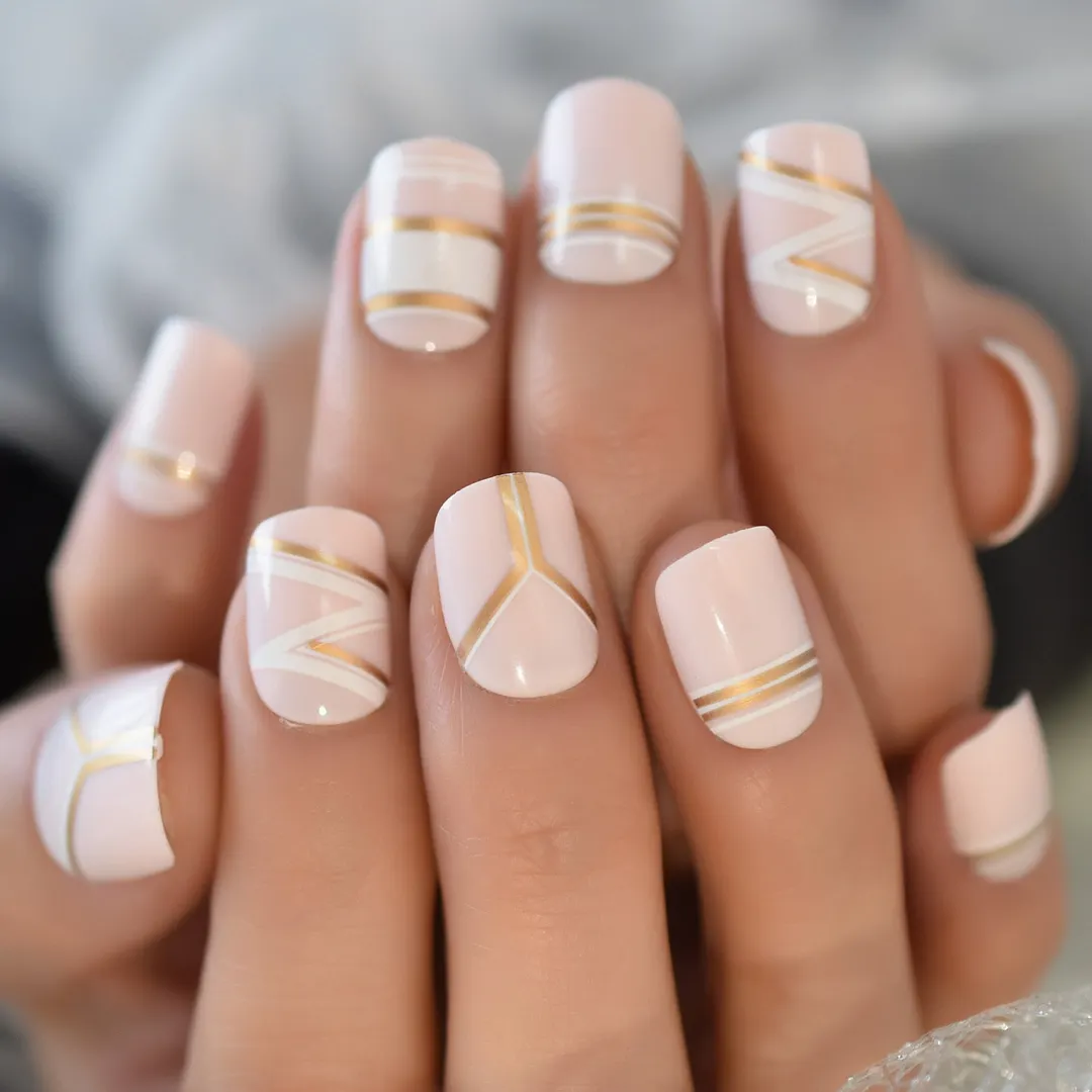 Spots Fashion Full Cover Heart Brand New Short Nails Squoval With Design Glitter Charm kawii Cute Lovely Fingernails Supplies-Nail Inspo