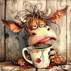 (US Local)Paint By Numbers Kit On Canvas DIY Oil Art Cow Picture Home Wall Decor 30x30cm