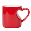 Heart-Shaped Color Changing Cup with Love Handle Heat Colors Change Beverage Cups Multi-Purpose Funny Color Changing Coffee Cup for Valentines Day/Anniversary/Wedding/Proposal