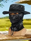 Men Camo Fishing Hat Foldable Casual Balaclava Sun Hat Breathable Bucket Hat