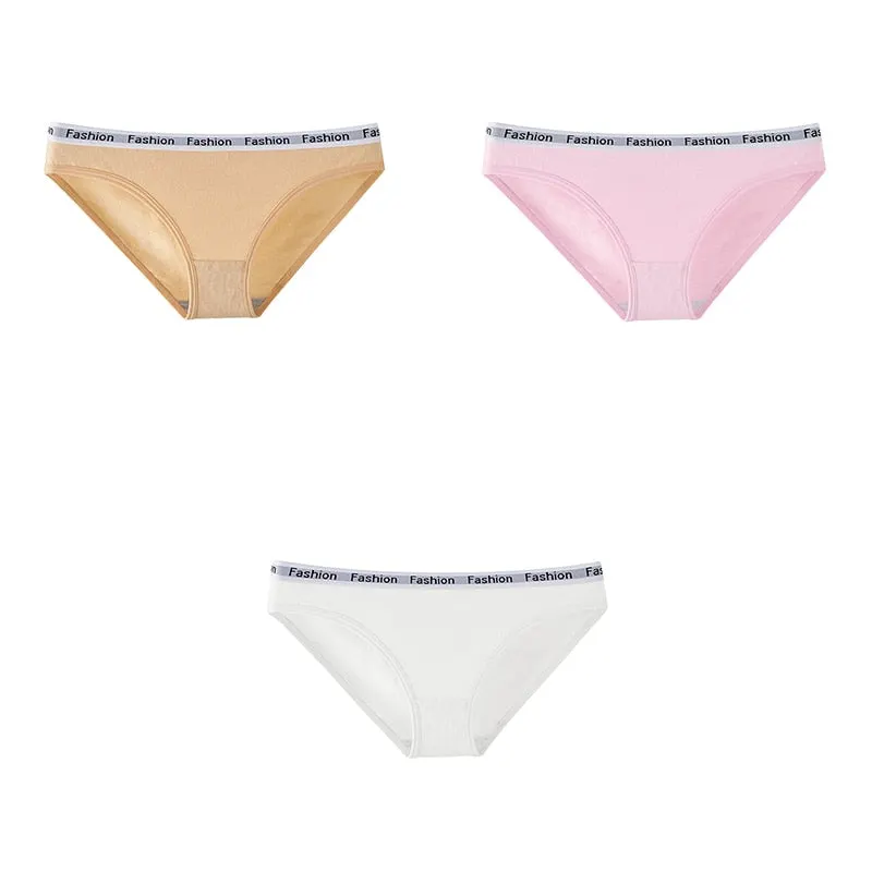 3 Pcs Women Underwear Panties Cotton Briefs Female Underwear Soft Girls Panties Sport Fashion Lingerie Free Shipping BANNIROU