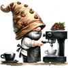 Coffee Gnome - 11CT Stamped Cross Stitch - 40*40cm