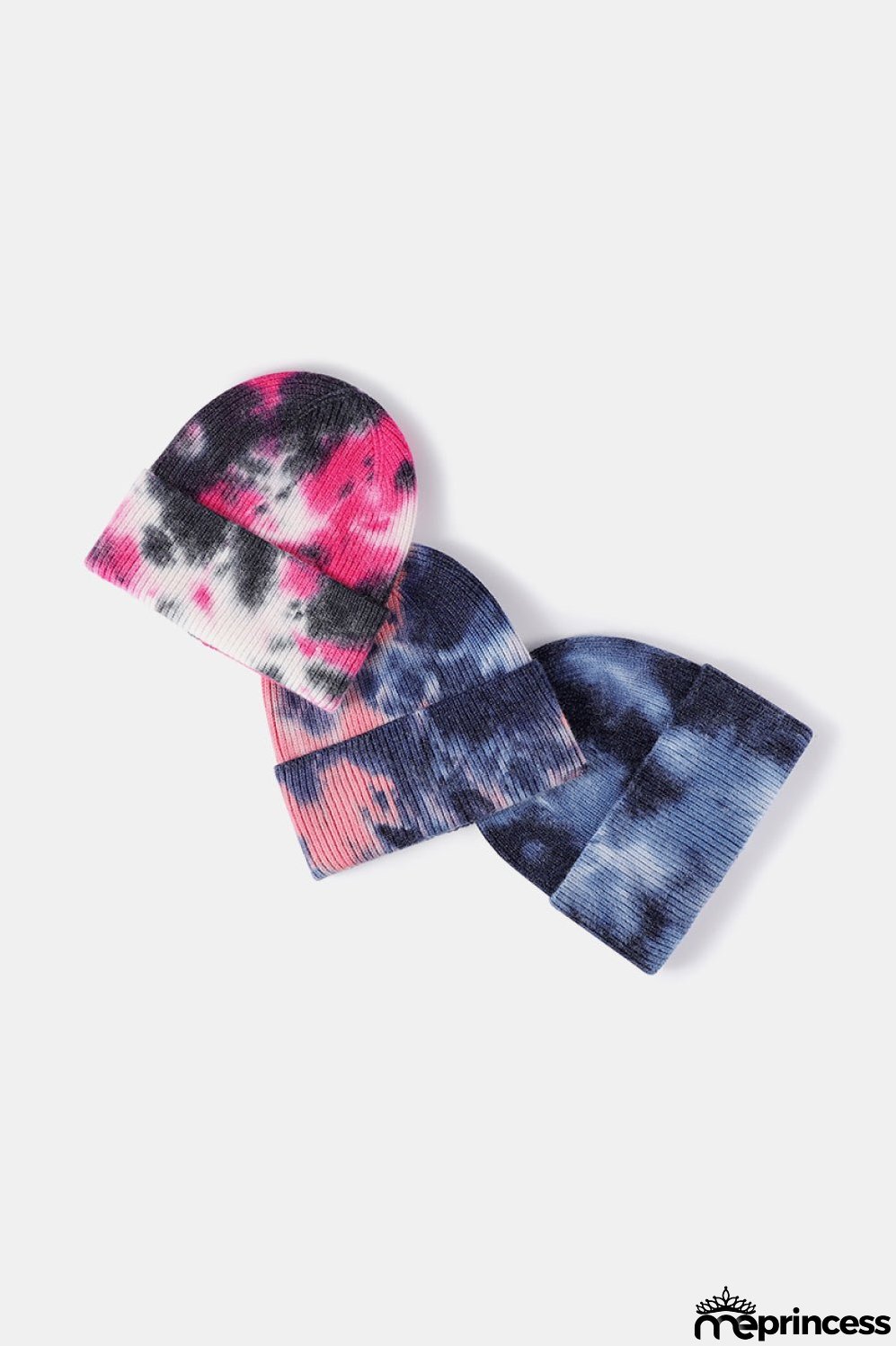 Tie-Dye Cuffed Rib-Knit Beanie Hat