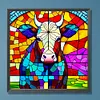 Cow Glass Painting-Paint by Numbers Acrylic Painting 40*40CM
